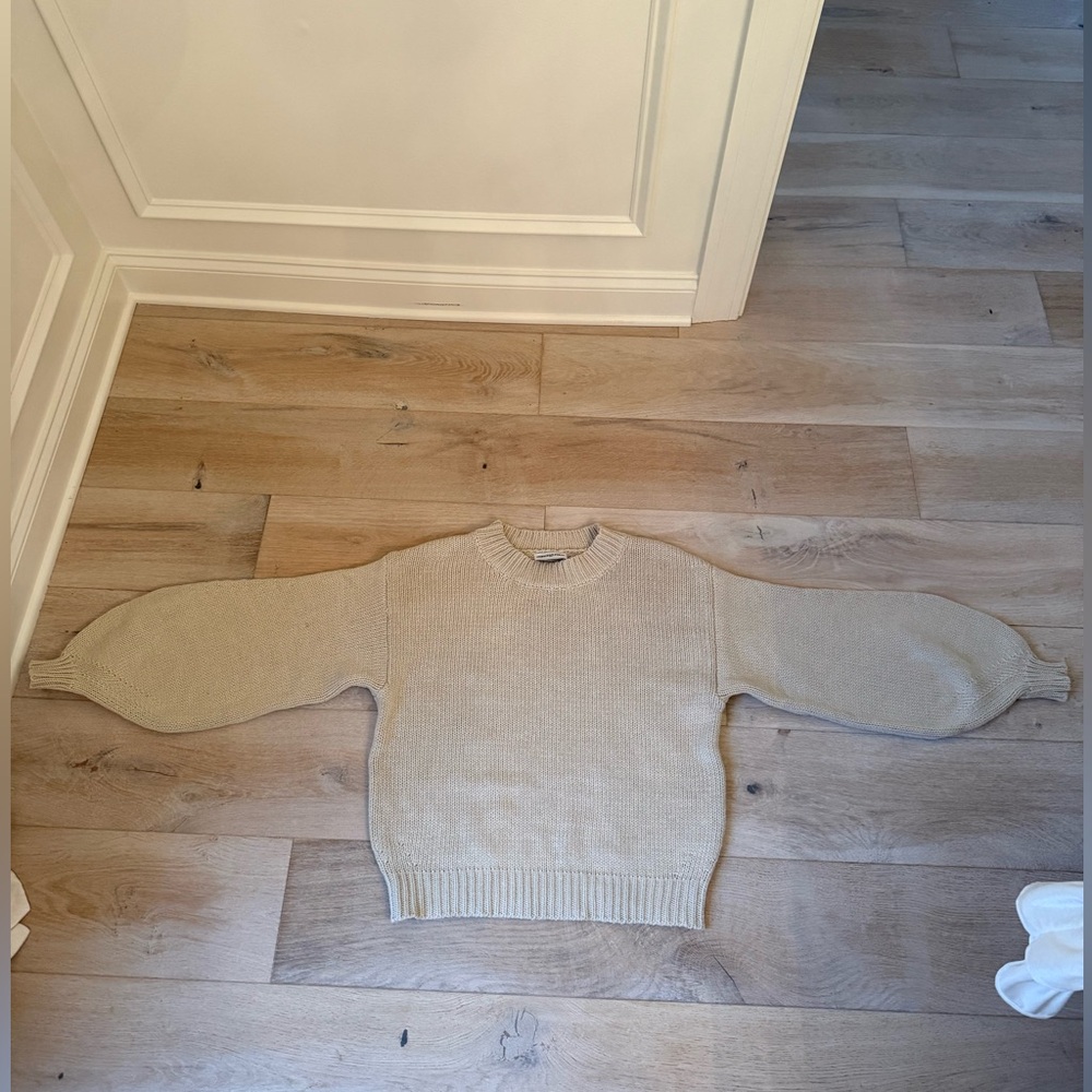 Princess Polly Harmony Balloon Sleeve Knit Sweater Beige / Size S/M - Picture 4 of 8